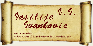 Vasilije Ivanković vizit kartica